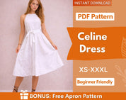 Celine Halter Dress Sewing Pattern | Summer Dress Pattern | Sewing Patterns | Women Patterns | Prom Dress | Sleeveless Dress Sewing Pattern