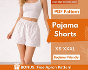 Shorts Sewing Pattern | Pajama Shorts | Beginner Shorts Pattern | Elastic Waistband Shorts | Mini Shorts Pattern | Easy Shorts Sewing