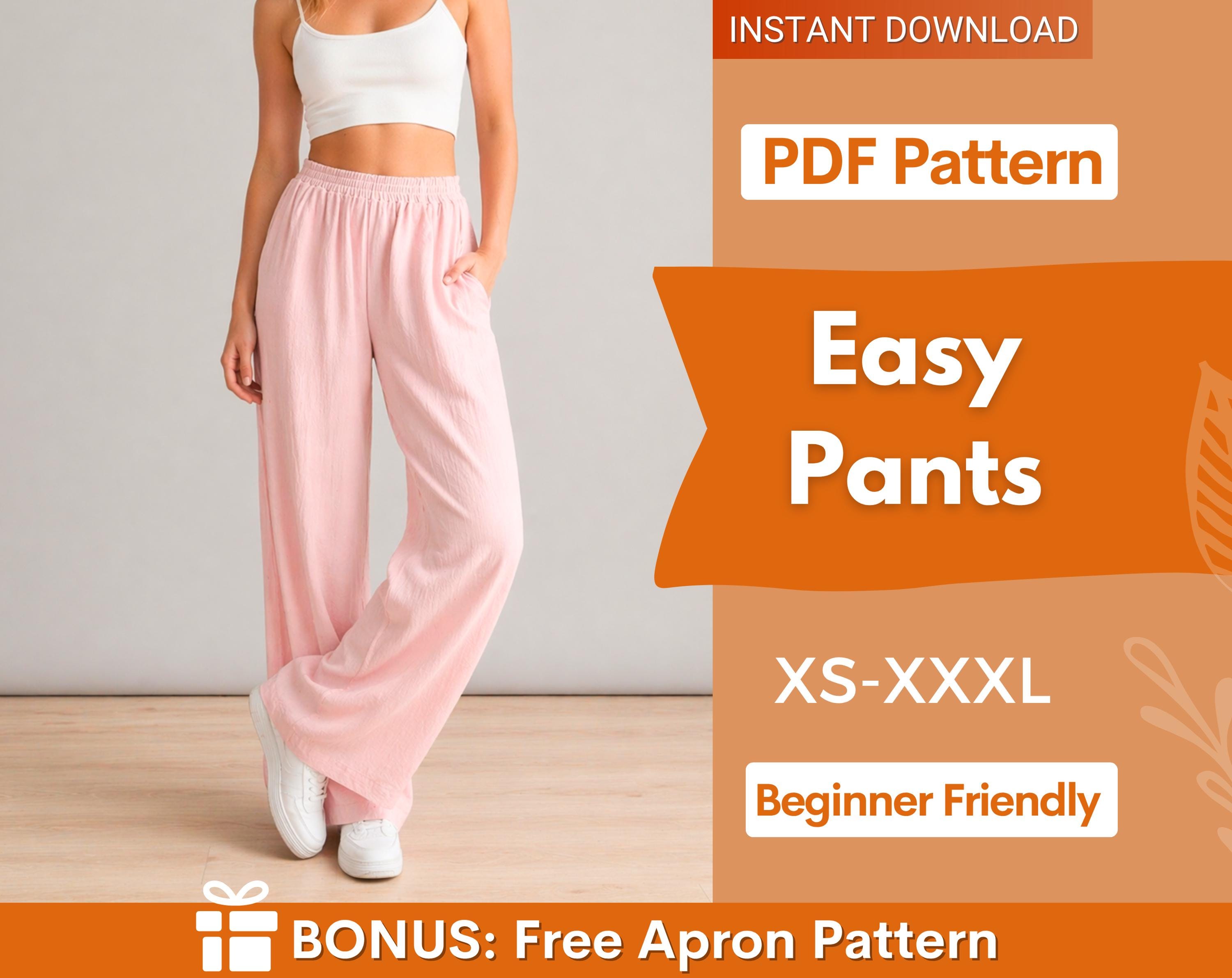 Elastic Waistband Pants Sewing Pattern for Women | Pants Pattern | Trouser Pattern | Women Sewing Pattern | High Waisted Pants PDF Pattern