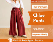 Pants Sewing Pattern for Women | Sewing Patterns | Trousers Pattern | Wide Leg Pants Pattern | Sewing Pattern Women Pants Trousers