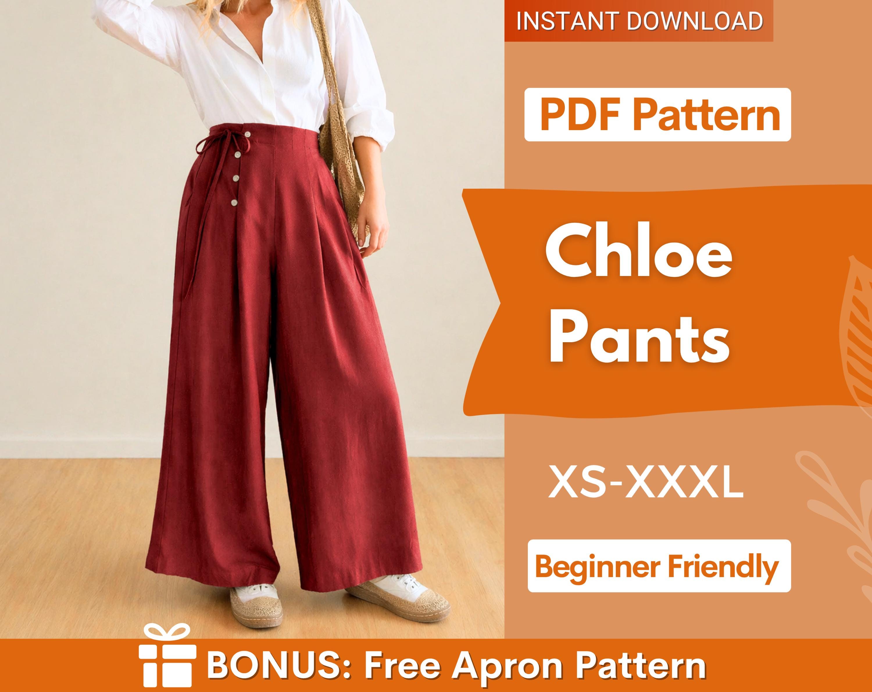 Pants Sewing Pattern for Women | Sewing Patterns | Trousers Pattern | Wide Leg Pants Pattern | Sewing Pattern Women Pants Trousers