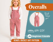 Overalls Sewing Pattern for Kids, Overalls Pattern, Kids Pattern, Jumpsuit Pattern, Beginner Pattern, Sewing Pattern Toddlers, Baby Pattern