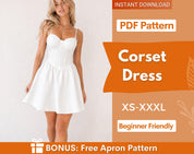 Bustier Dress Sewing Pattern | Corset Dress Pattern | Women Pattern | Dress Sewing Pattern for Women | Renaissance Dress | Sewing Pattern