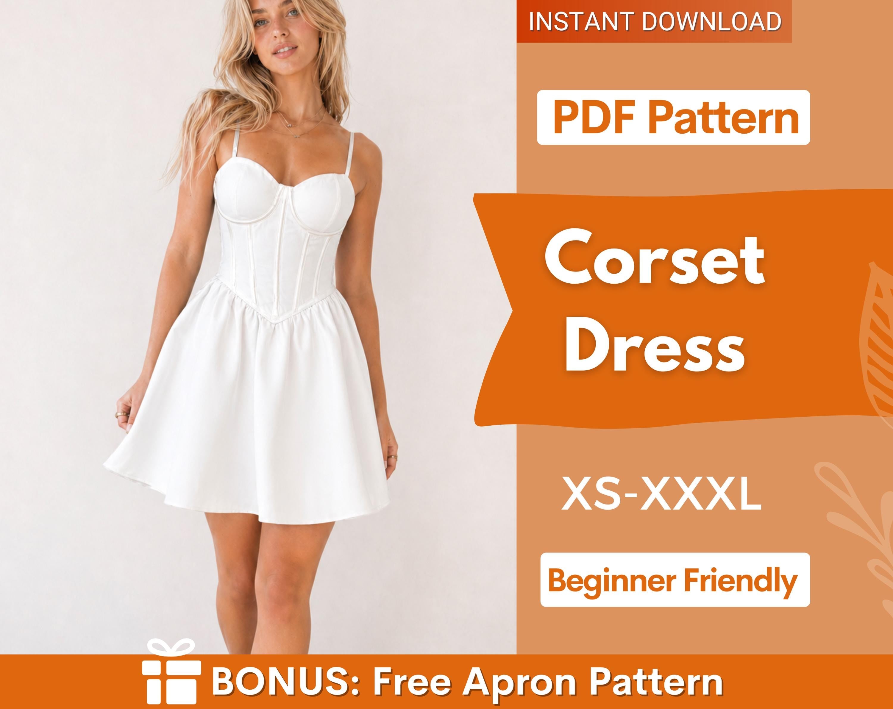 Bustier Dress Sewing Pattern | Corset Dress Pattern | Women Pattern | Dress Sewing Pattern for Women | Renaissance Dress | Sewing Pattern