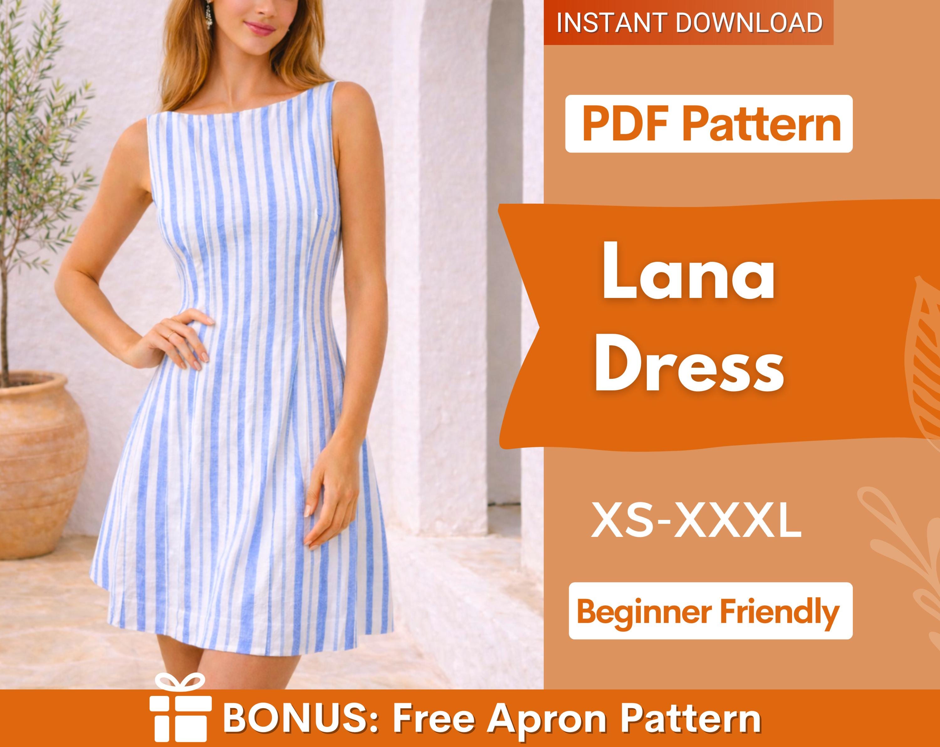 Lana Dress Sewing Pattern | Boat Neck Dress Sewing Pattern | Sewing Patterns | Women Patterns | Summer Dress | Women Mini Dress