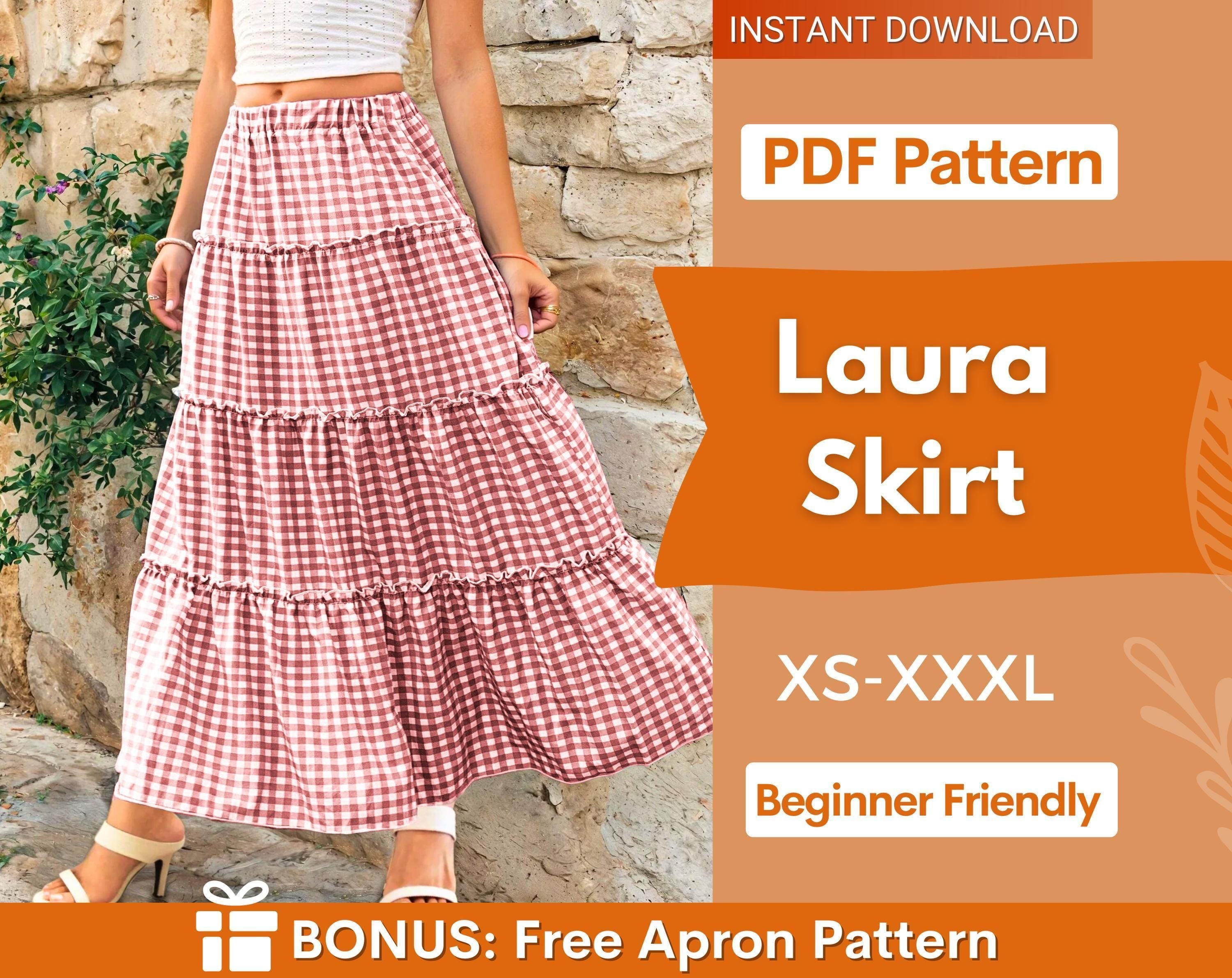 Maxi Skirt Pattern | Skirt Sewing Pattern | Women Skirt Pattern | Sewing Patterns | Women Sewing Pattern, Long Skirt Pattern, Tiered Skirt