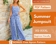 Jumpsuit Sewing Pattern for Women | Overalls Pattern | Womens Jumpsuit Pattern | Sewing Pattern Women | Summer Dress Pattern Jumpsuit
