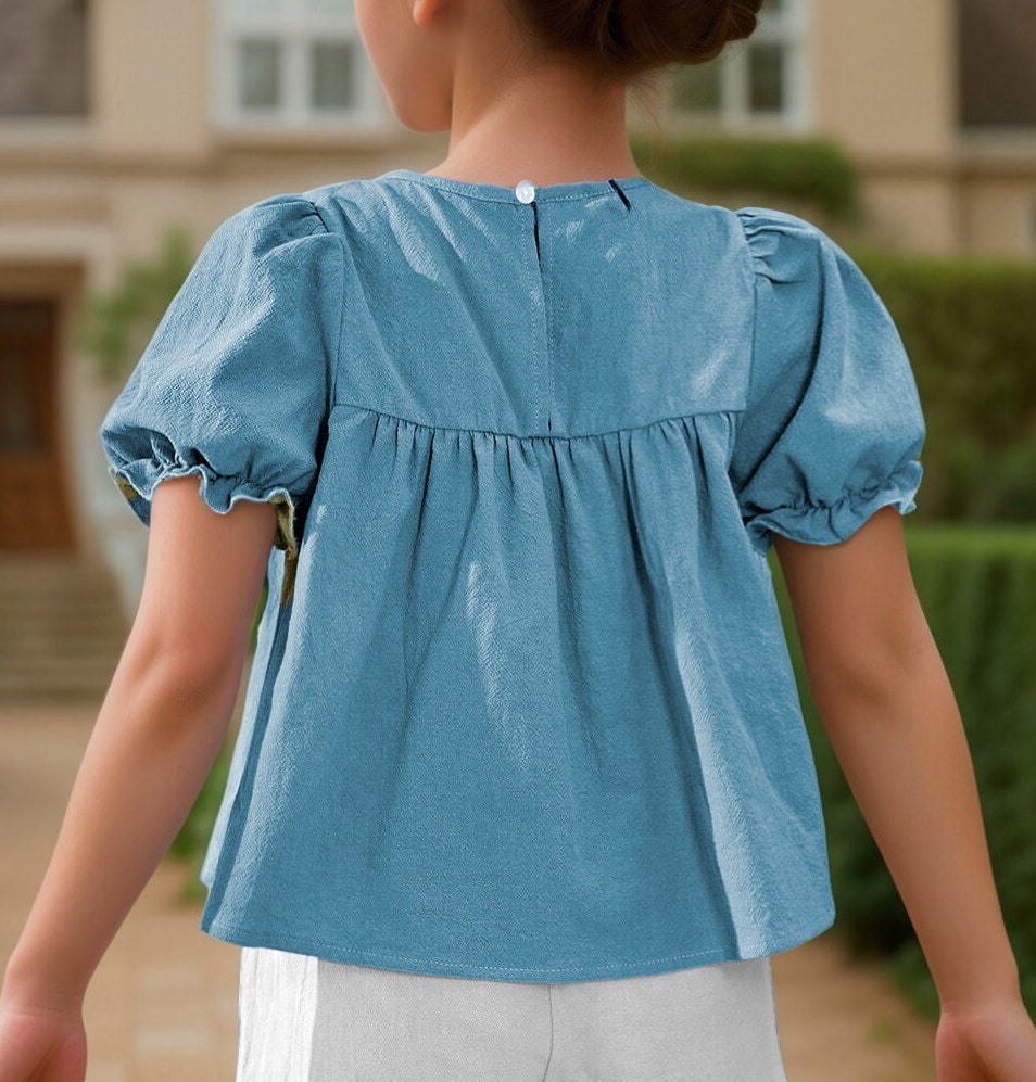 Top Sewing Pattern for Kids, Top Pattern, Kids Pattern, PDF Pattern, Beginner Pattern, Sewing Pattern Toddlers, Puff Sleeve Blouse Pattern