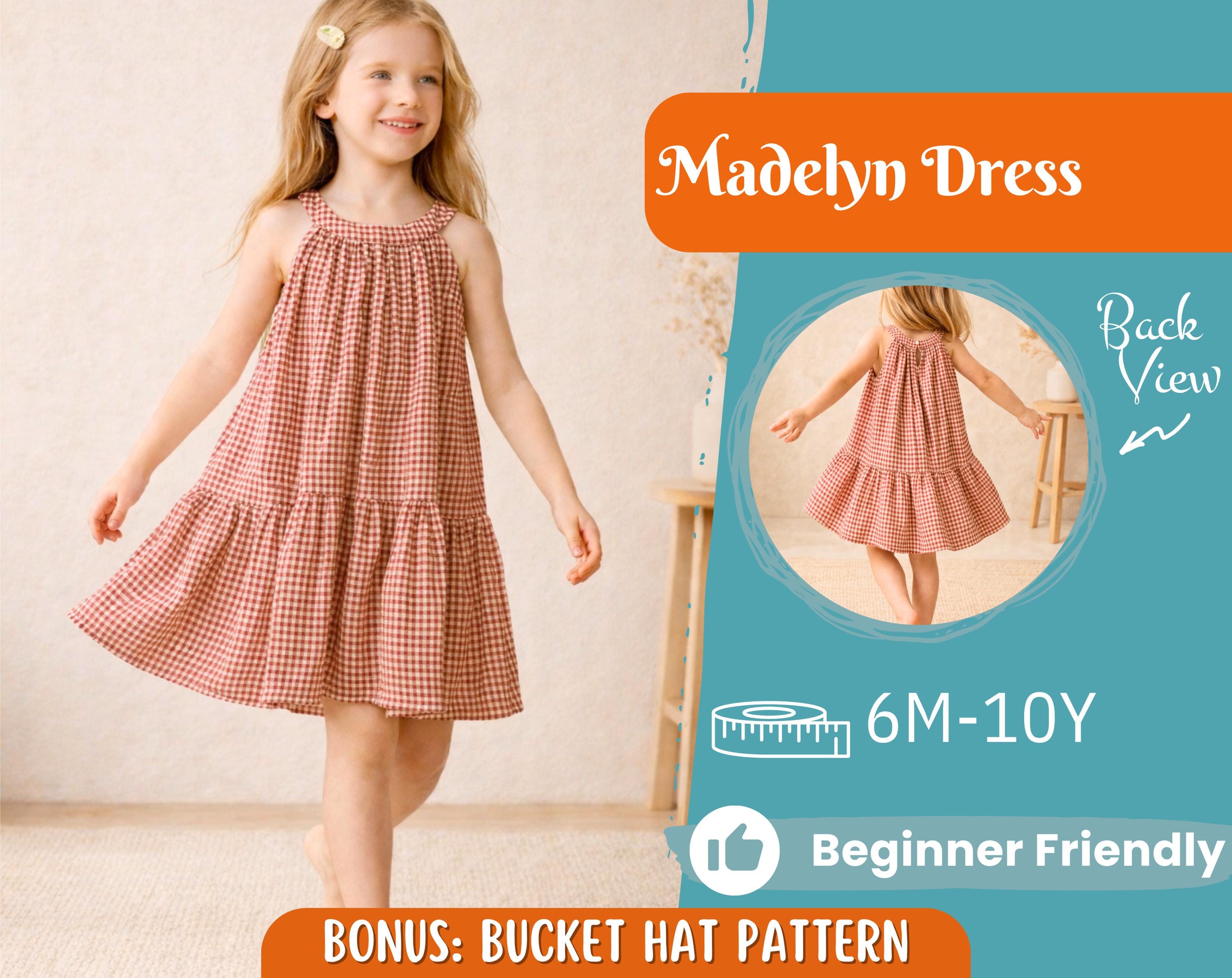 Dress Sewing Pattern for Kids, Dress Pattern, Kids Pattern, Girl Dress Pattern, Beginner Pattern, Sewing Pattern Toddlers, PDF Pattern