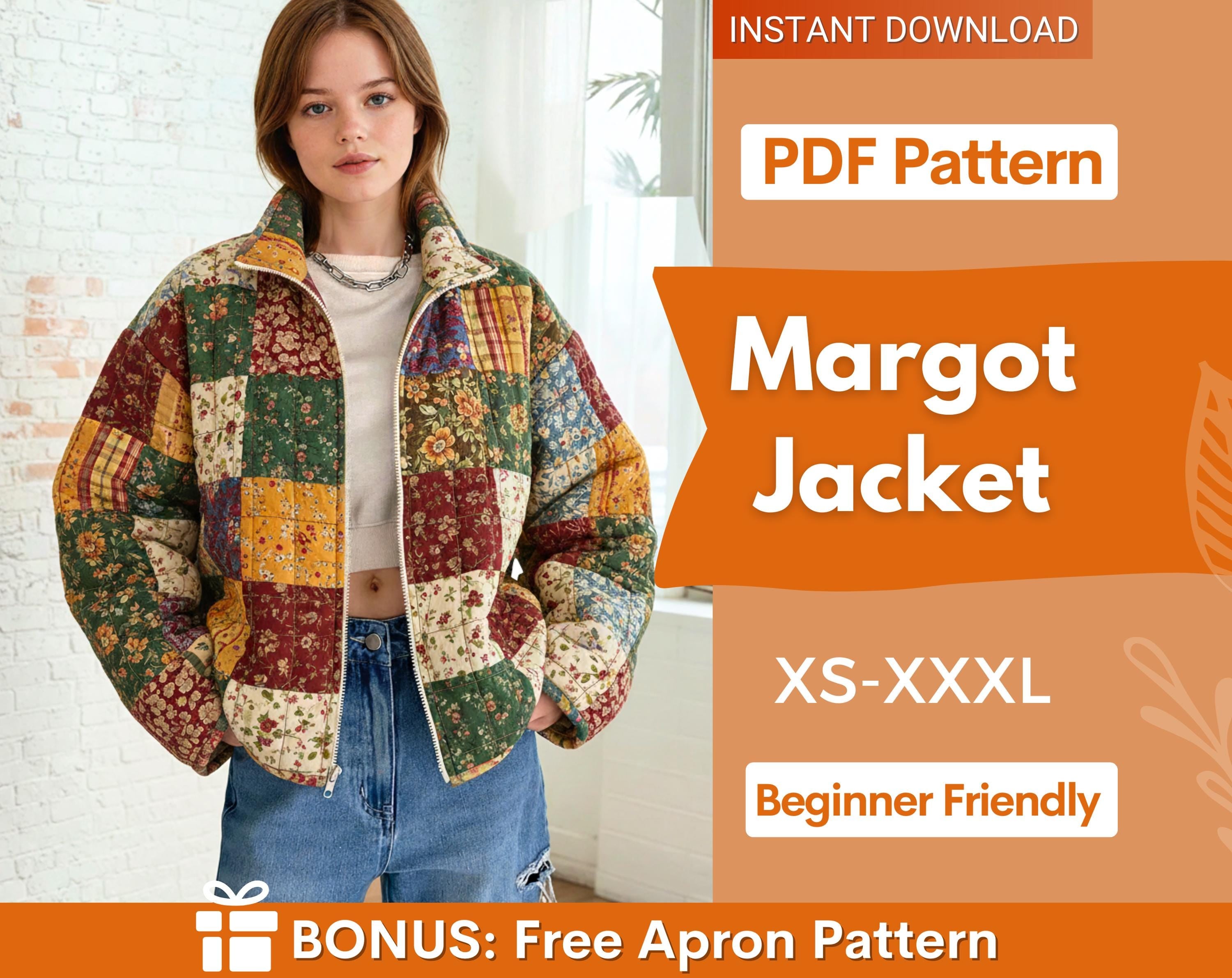 Jacket Sewing Pattern for Women | Coat Pattern | Sewing Patterns | Women Sewing Pattern Patchwork | Beginner Jacket, Quilted Jacket