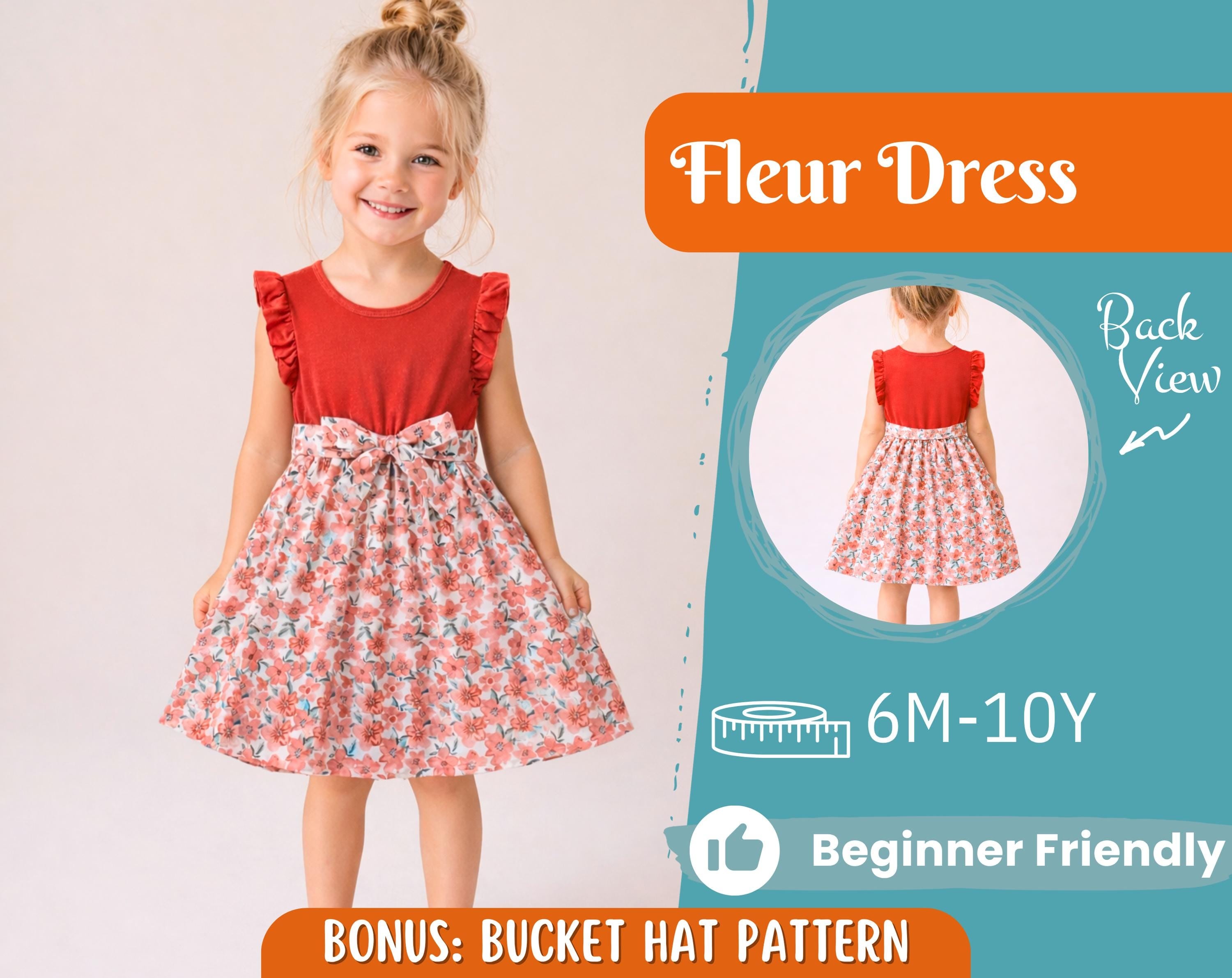 Dress Sewing Pattern for Kids, Dress Pattern, Kids Pattern, Summer Dress Pattern, Beginner Pattern, Sewing Pattern Toddlers, Baby Pattern