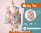 Quilted Vest Sewing Pattern for Kids, Front Lace Vest, Kids Pattern, PDF Pattern, Beginner Pattern, Sewing Pattern Toddlers, Quilted Pattern