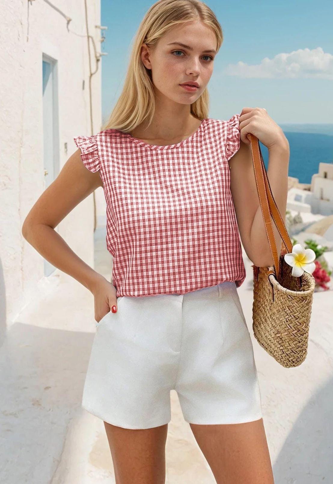 Ruffled Top Sewing Pattern, Women Sewing Pattern, Back TieTop Pattern, Blouse Pattern, Summer Top, Tie Top, Blouse Top Pattern Shirt Women