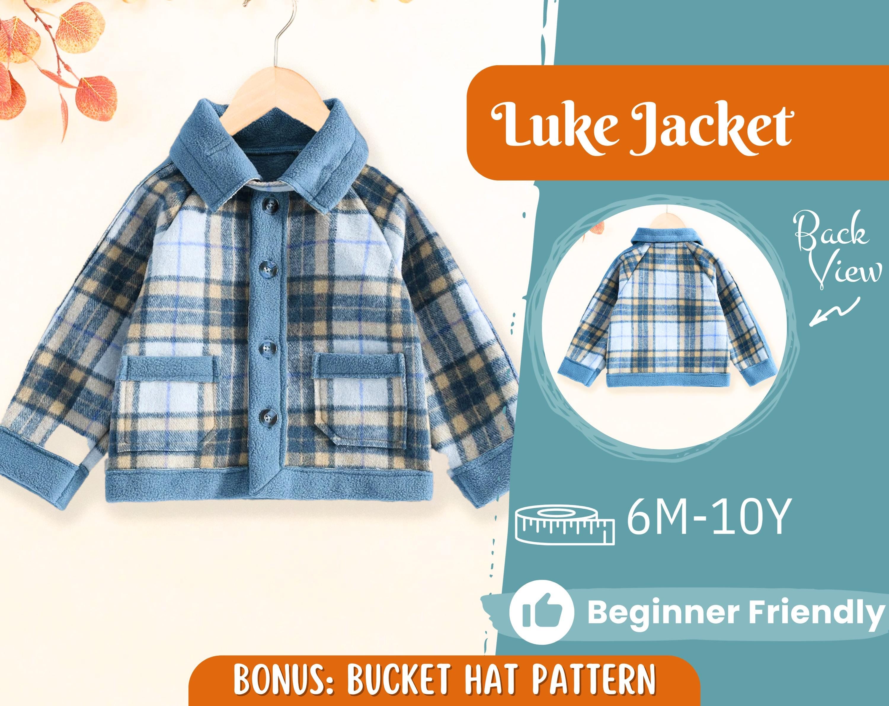Coat Sewing Pattern for Kids, Kids Coat Pattern, Kids Pattern, PDF Pattern, Beginner Pattern, Sewing Pattern Toddlers, Kids Jacket Pattern