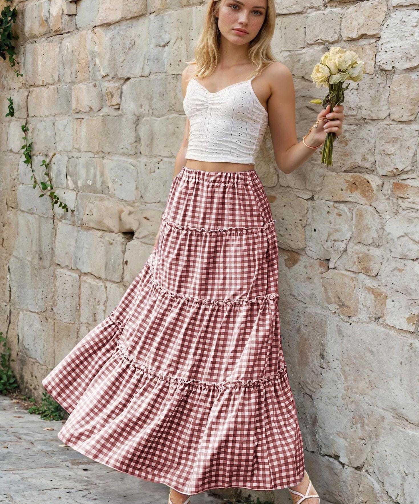 Maxi Skirt Pattern | Skirt Sewing Pattern | Women Skirt Pattern | Sewing Patterns | Women Sewing Pattern, Long Skirt Pattern, Tiered Skirt