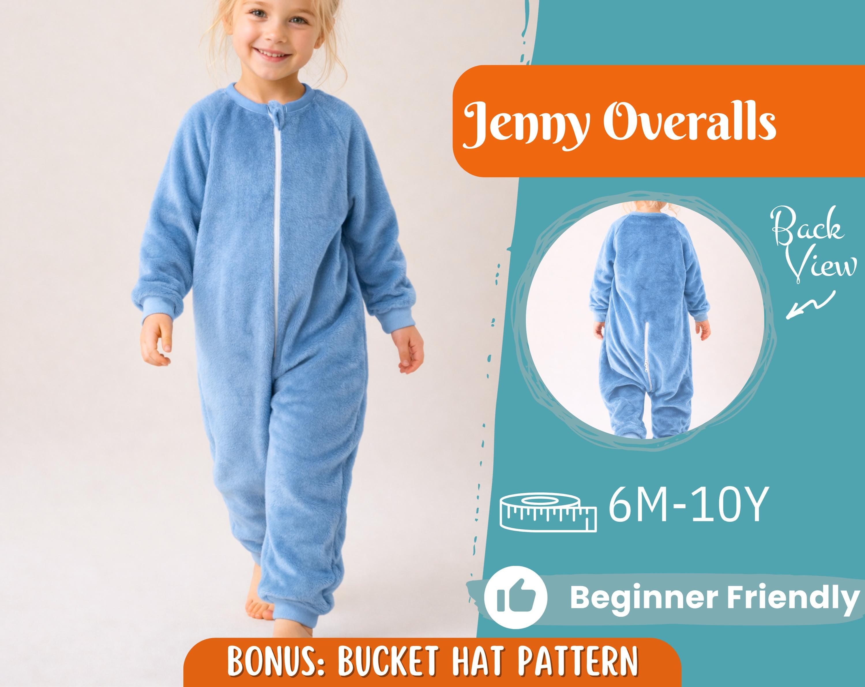 Overalls Sewing Pattern for Kids, Pajama Overalls Pattern, Kids Sewing Pattern, Jumpsuit Pattern, Beginner Pattern, Sewing Pattern Toddlers