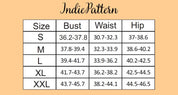 Size Chart at Indie Pattern in USA

