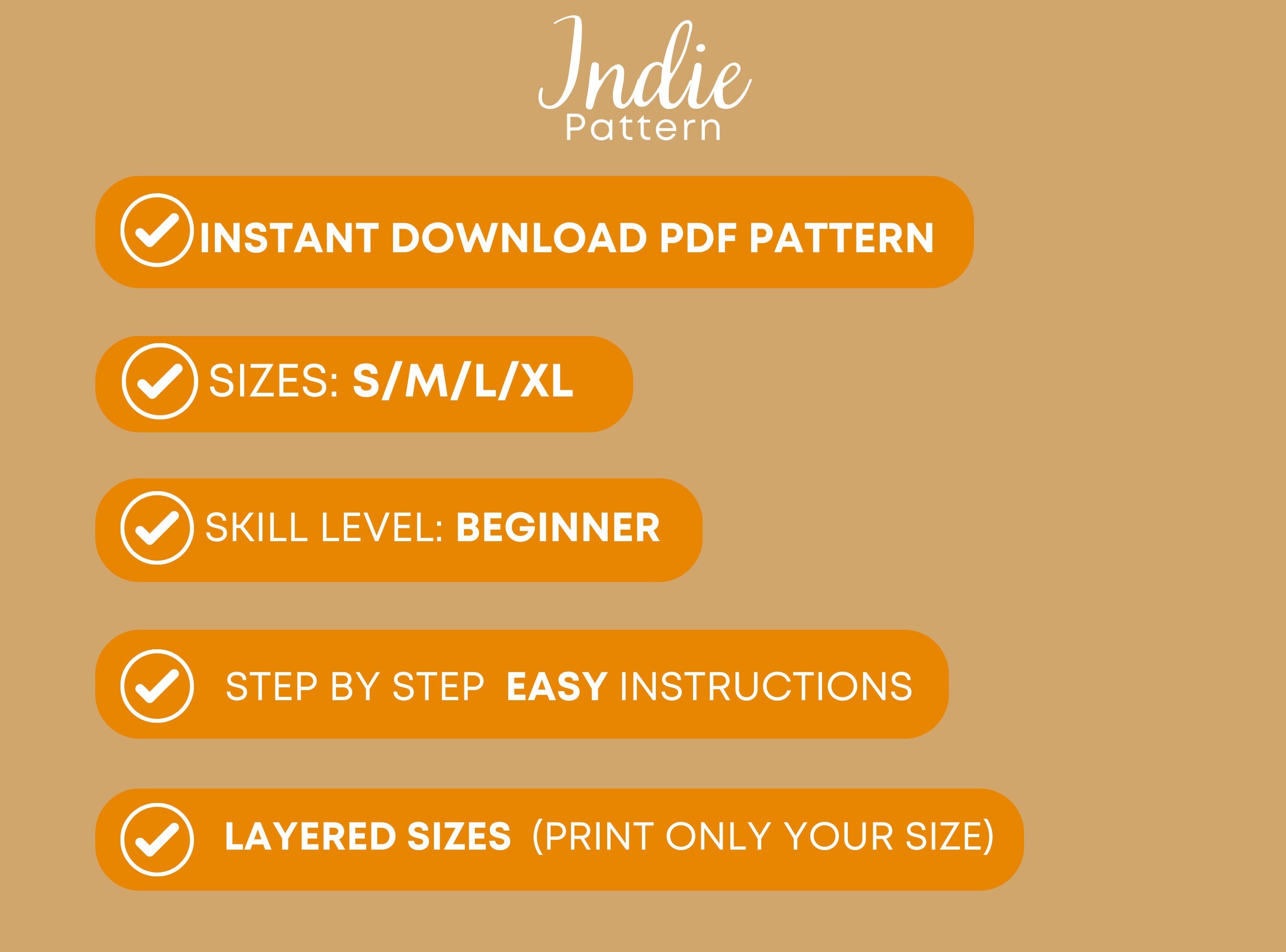 Size Chart comfy blouse at indie pattern in USA