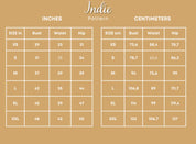 Size Chart of Jumpsuit at Indie Pattern in USA
