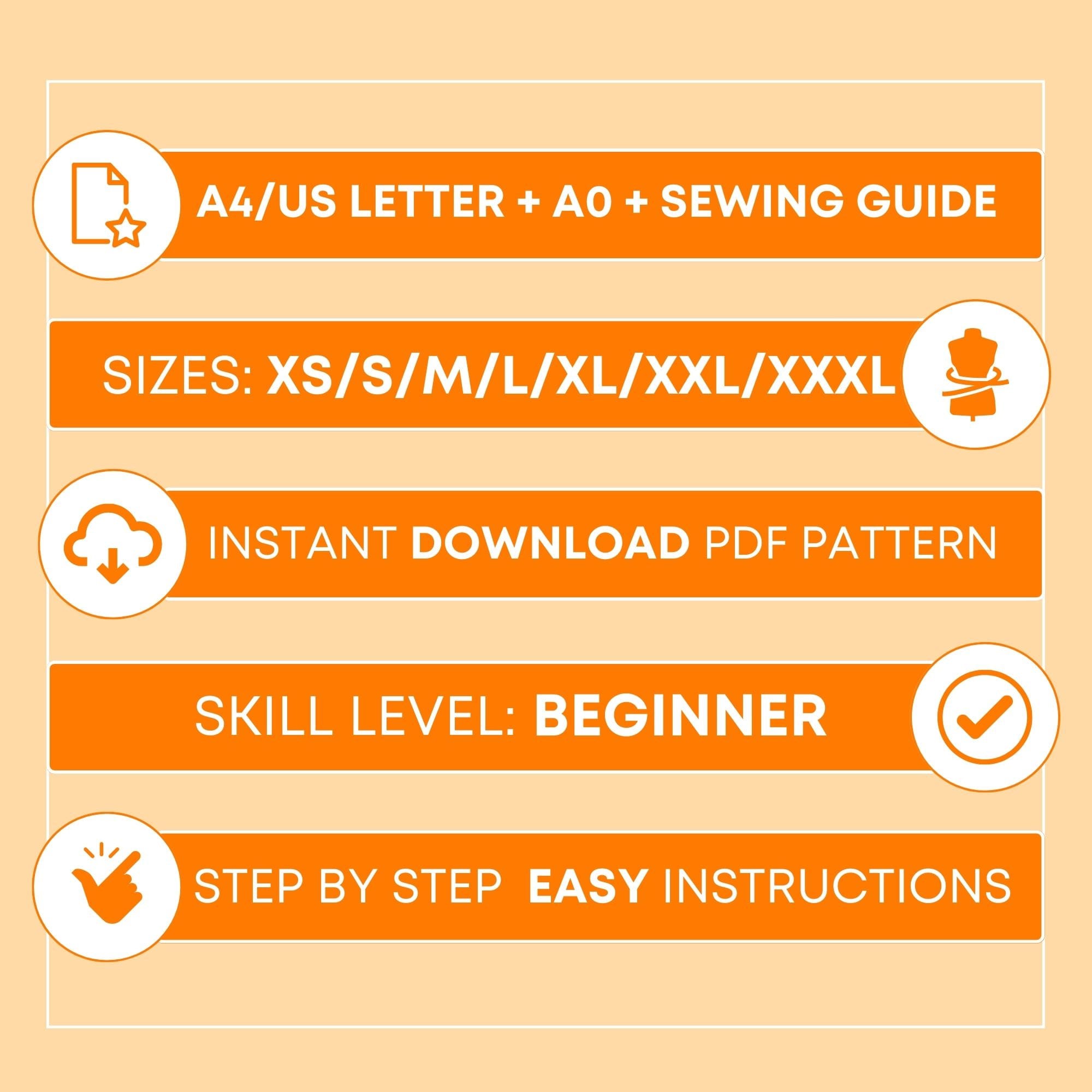 size chart corest at indie pattern in USA