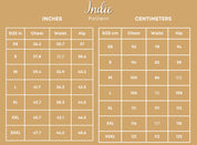 Size Chart of  Pajama Pants  at Indie Pattern in USA
