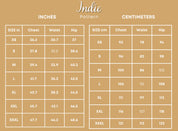 Size Chart at Indie Pattern in USA
