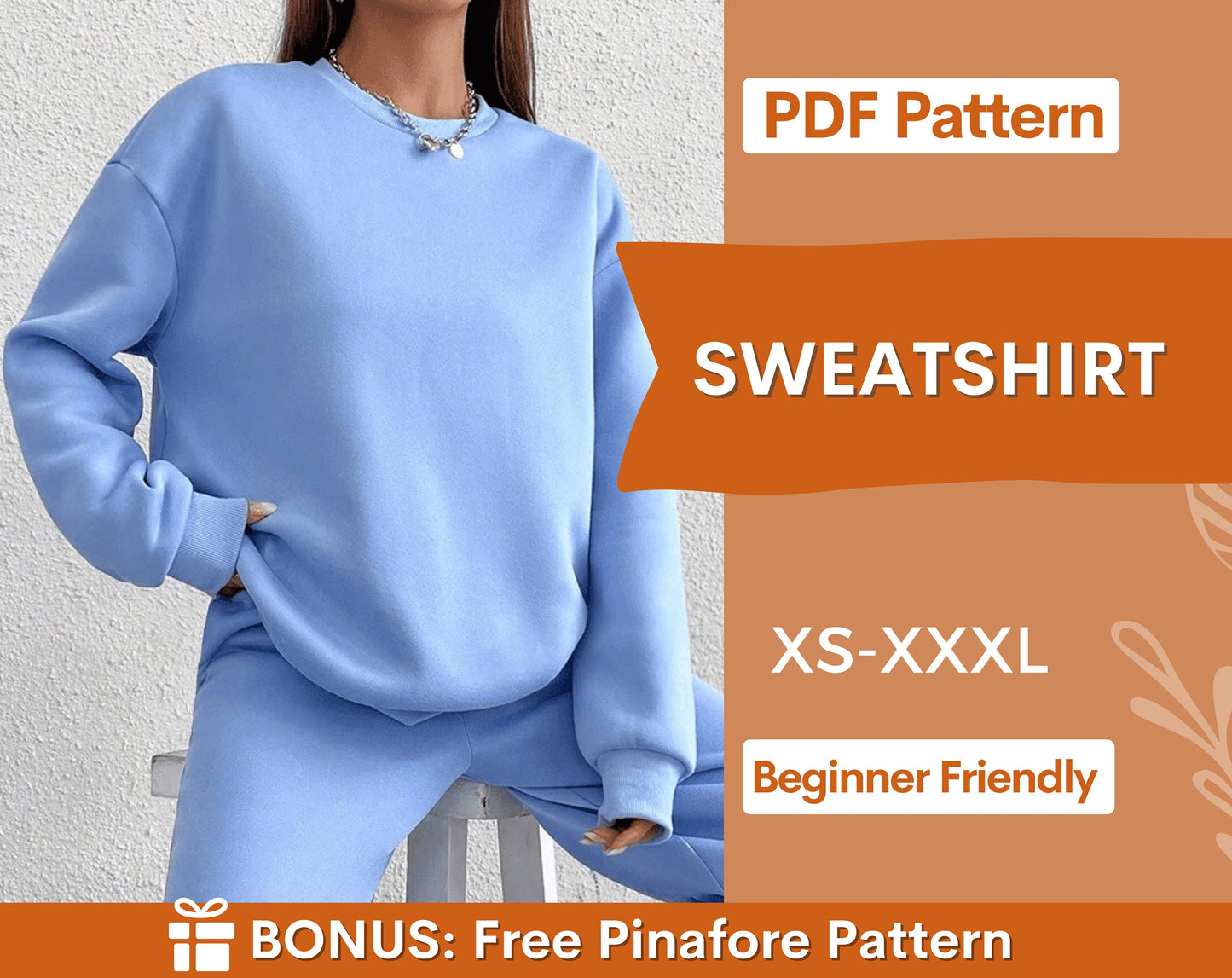 Sweatshirt Pattern, Women Pattern, Sweater Sewing Pattern | XS-XXXL | PDF Instant Download | Women's Sewing Pattern