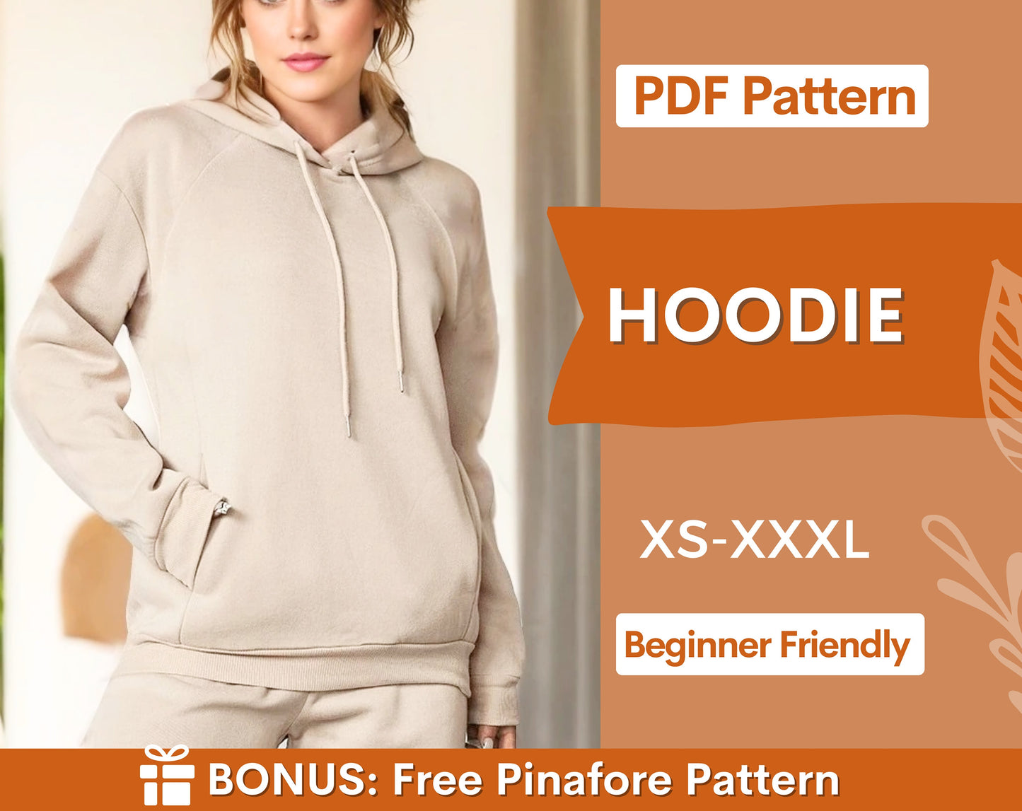 Hoodie Sewing Pattern, Women Hoodie, Sweatshirt Pattern, Women Sewing Pattern, Loungewear Pattern | XS-XXXL | PDF Instant Download