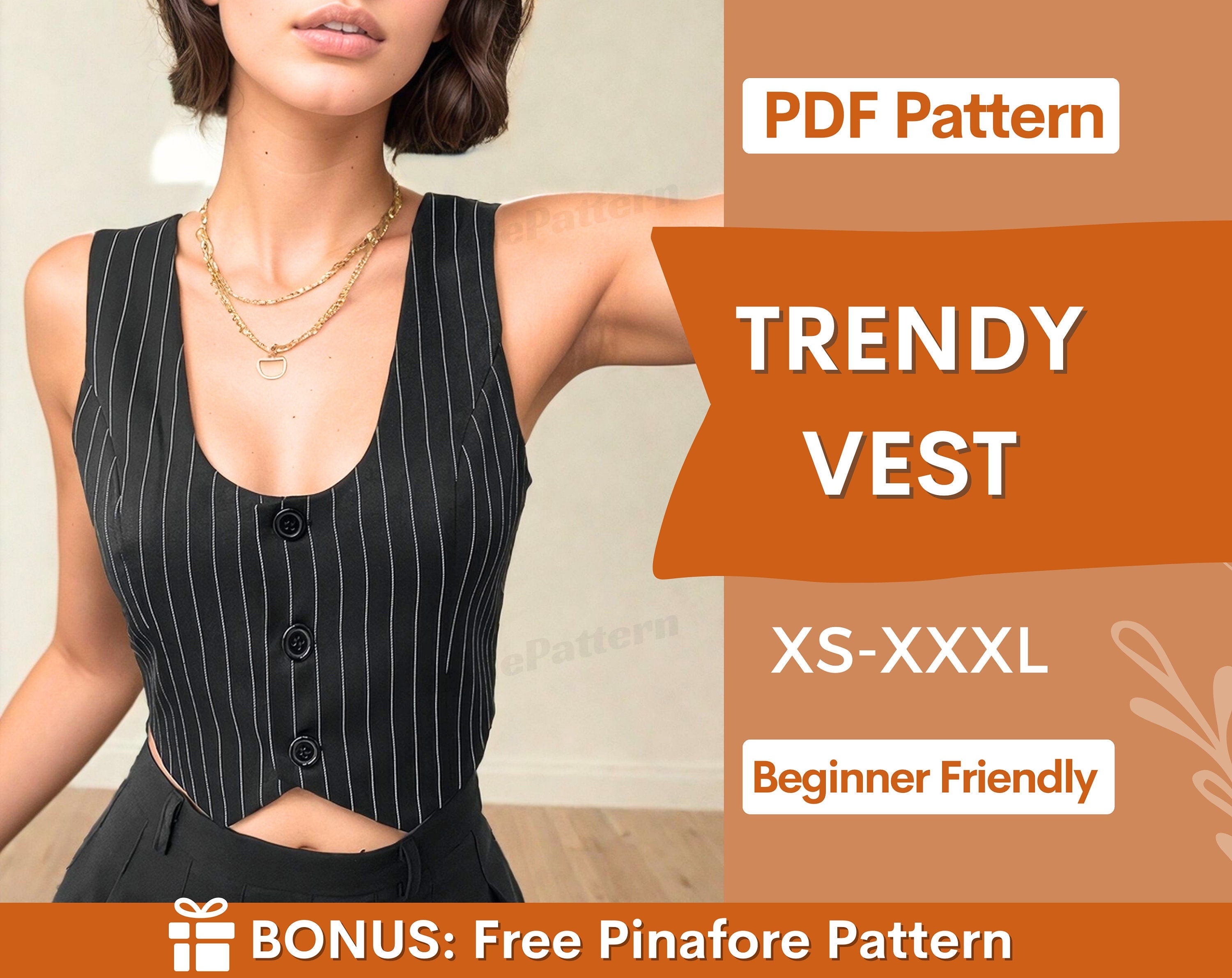 trendy vest at indie pattern in USA