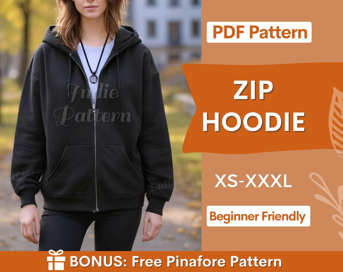 Zip Up Hoodie Pattern, Women Hoodie, Sweatshirt Pattern, Women Sewing Pattern, Zip Jacket Pattern, Sewing Patterns, Zipper Hoodie Pattern