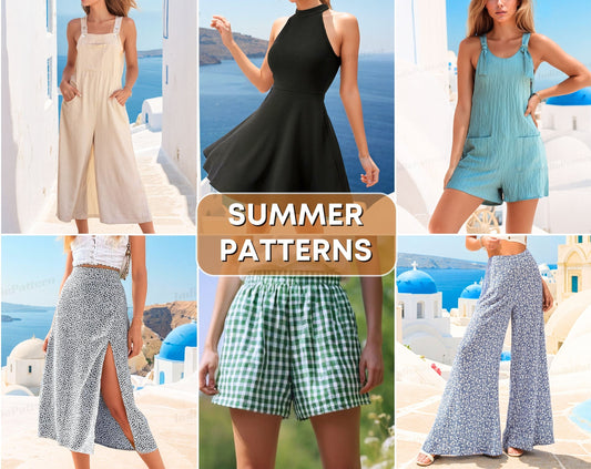 Summer Sewing Patterns | Women Patterns | Dress Pattern | Jumpsuit Pattern | Pants Sewing Patterns | Skirt sewing pattern | Shorts Pattern