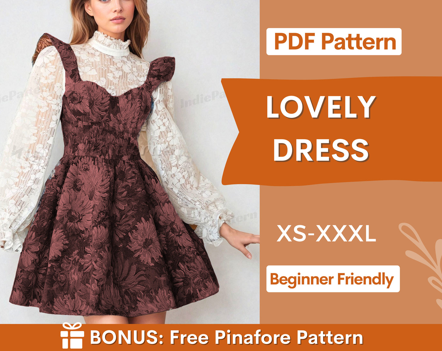 Women Sewing Pattern | XS-XXXL | Sewing Patterns | Women Patterns | Dress Pattern | Womens Dress Pattern | Vintage Dress Pattern