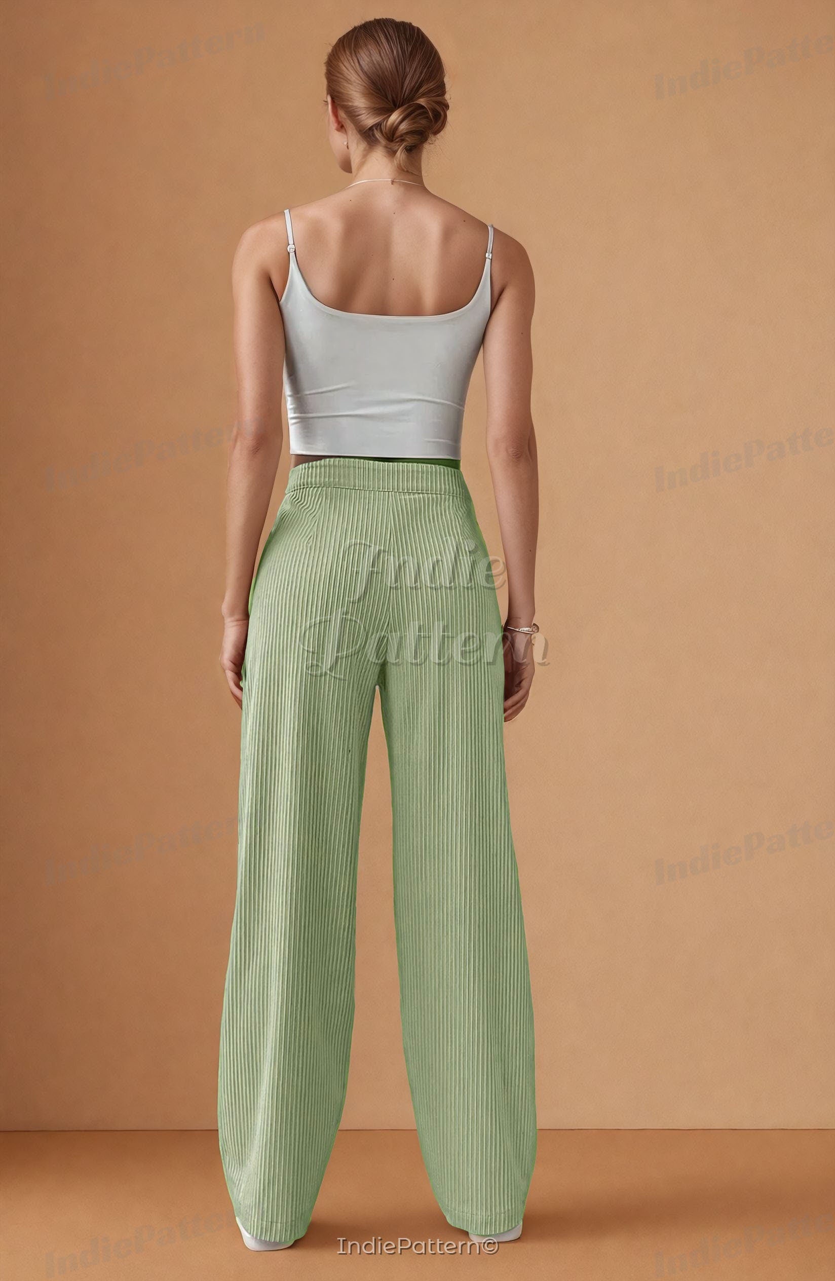 Straight Leg Pants Sewing Pattern - High Waisted Trousers