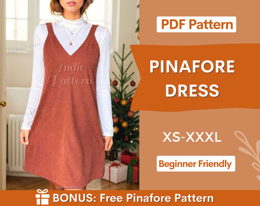 Pinafore Dress Pattern | Overall Dress Sewing Pattern | Jumper Pattern | Pinafore pattern | Sewing Pattern Beginner | PDF Sewing Pattern