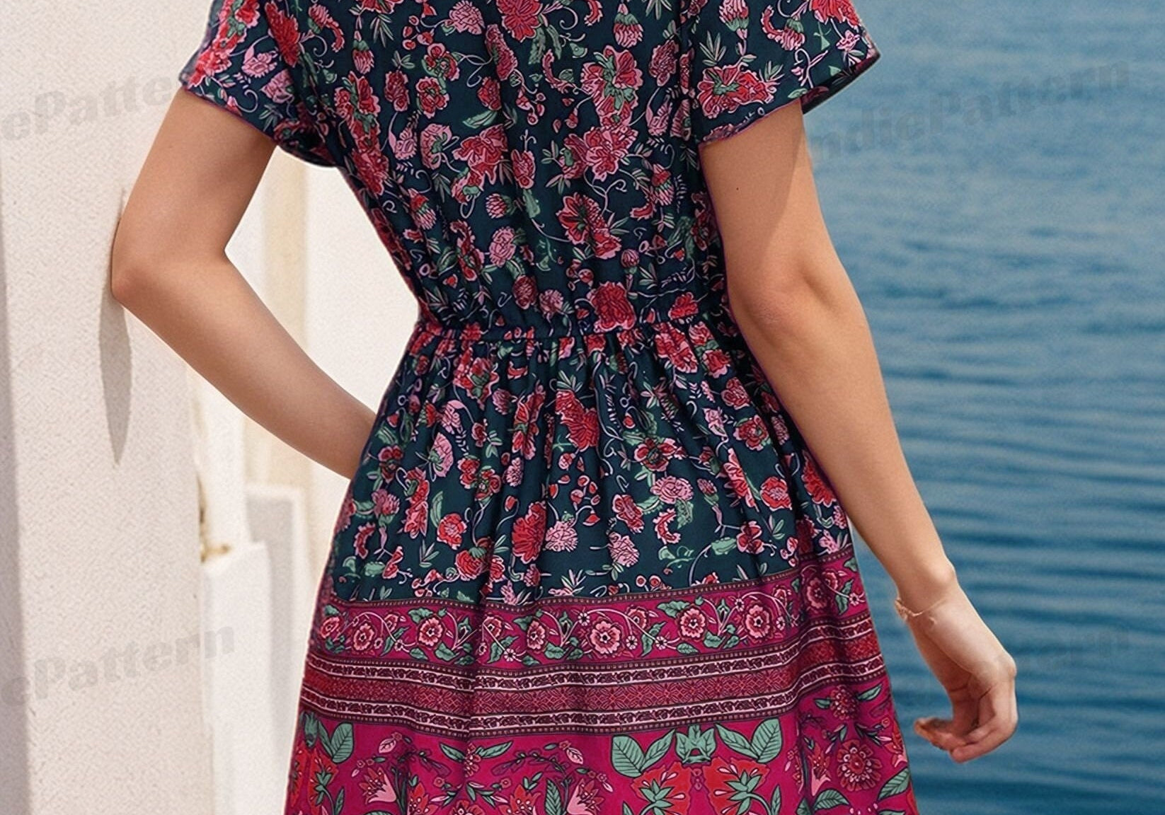 Boho Dress Sewing Pattern Easy Wrap Dress for Women IndiePattern Boho Dress Sewing Pattern Easy Wrap Dress for Women IndiePattern