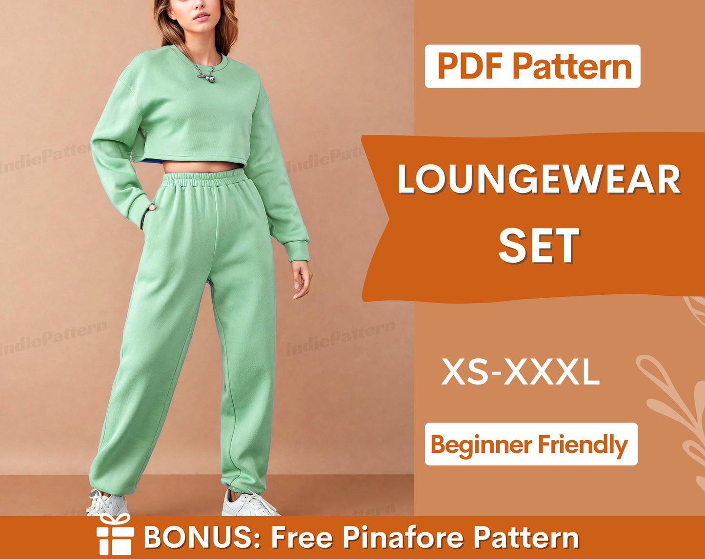 Loungewear Set Pattern, Sweat Set Pattern, Jogger Sewing Pattern, Women's Sweatpants Sewing Pattern Pants, Easy Joggers, Sweatshirt pattern