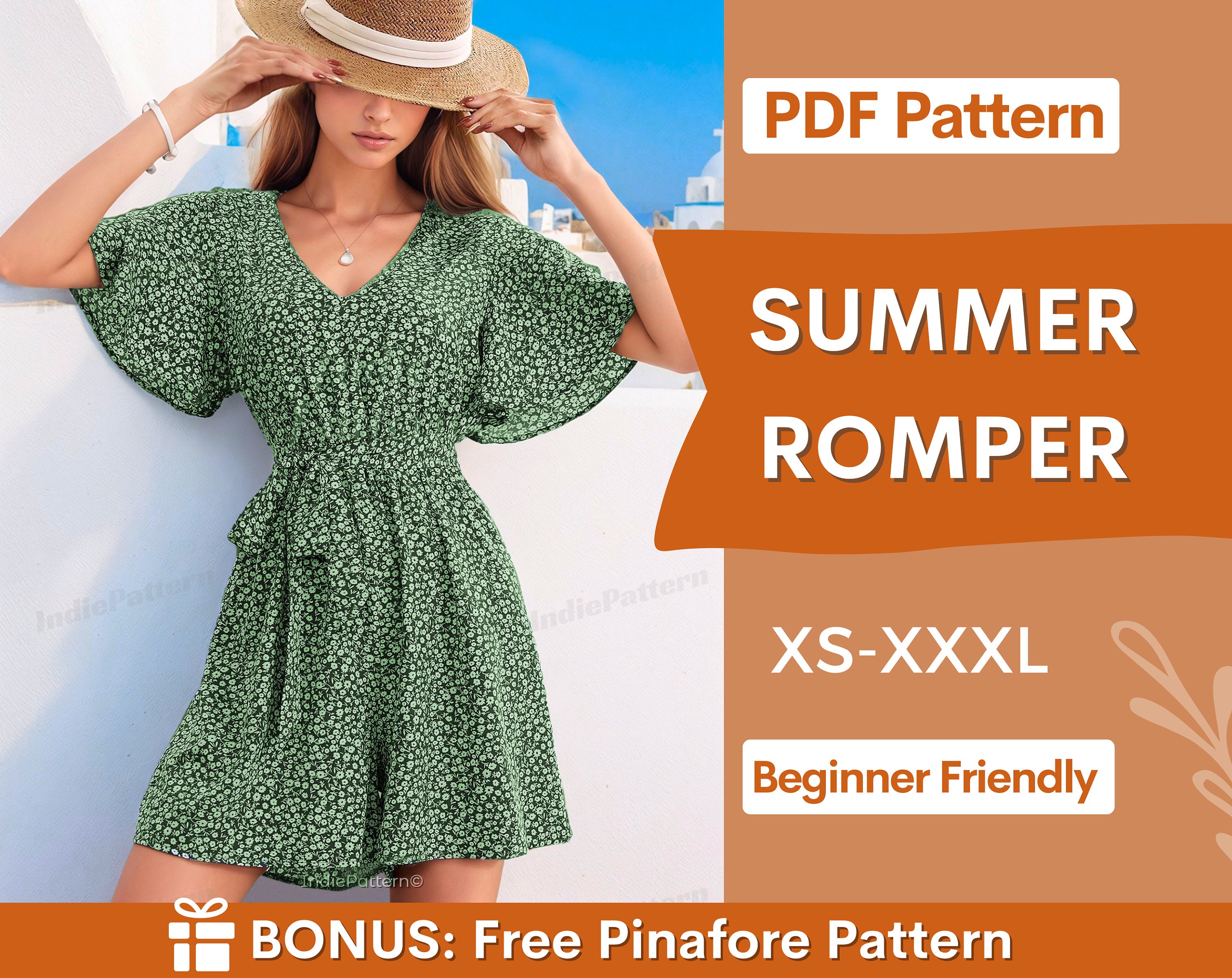 summer romper at indie pattern in usa