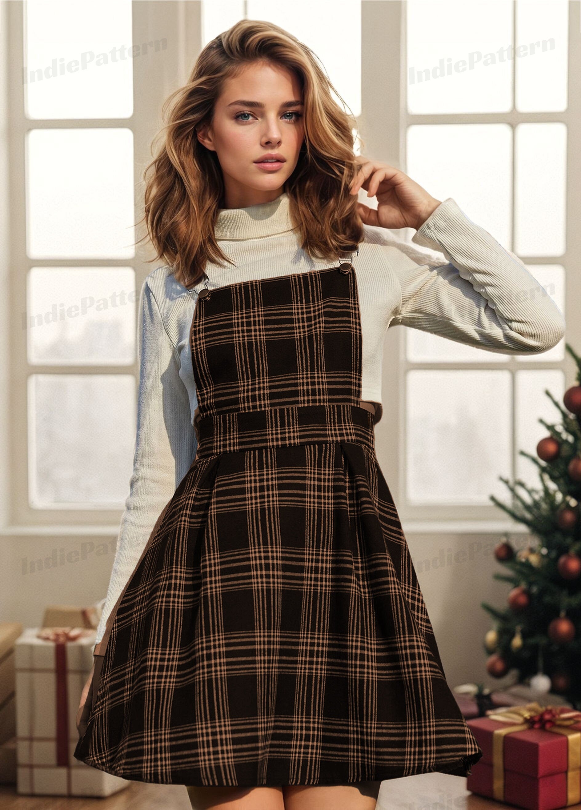 Beginner-Friendly Overall Dress Sewing Pattern | Pinafore Style IndiePattern Beginner-Friendly Overall Dress Sewing Pattern | Pinafore Style IndiePattern