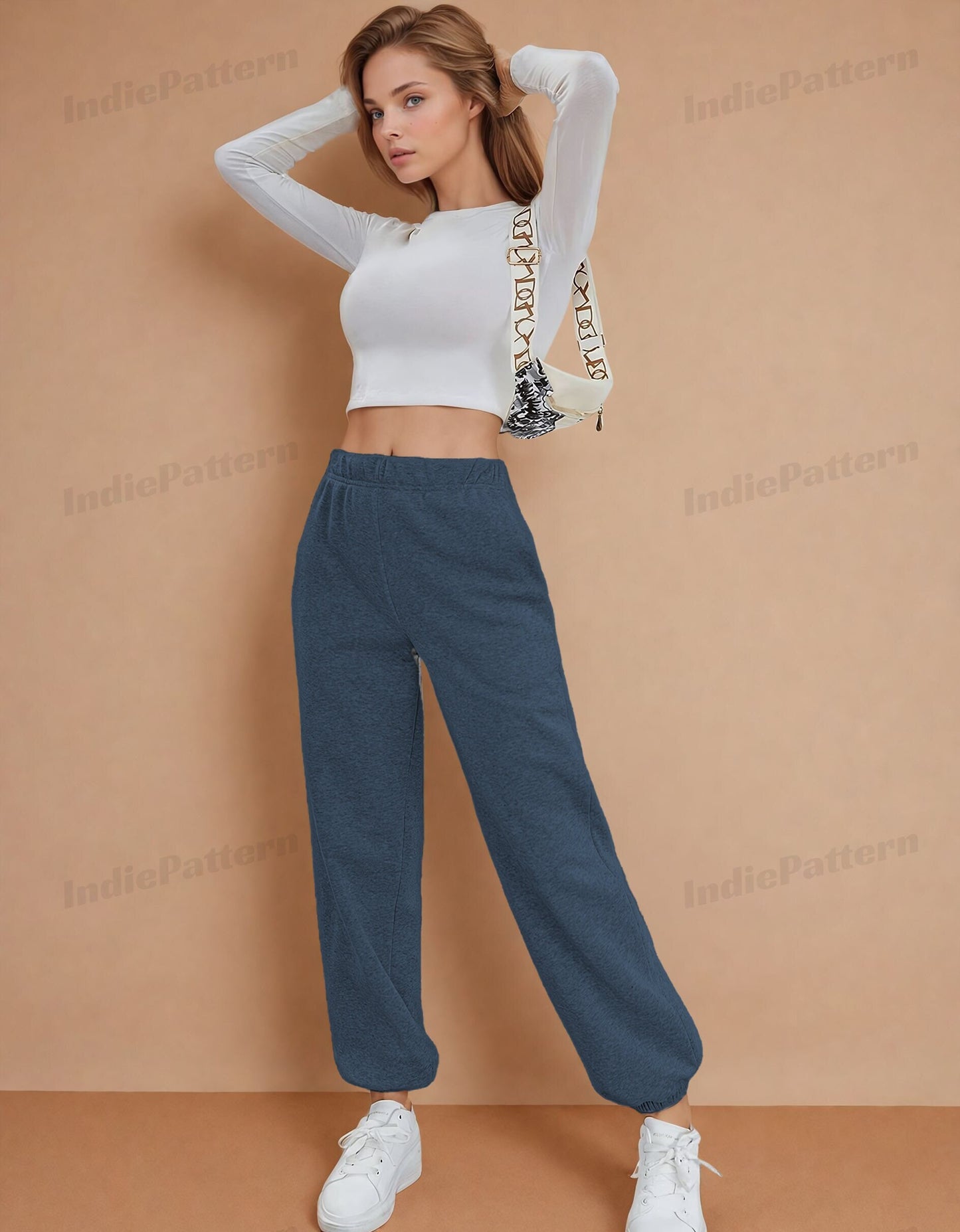 Easy Joggers Pattern, Jogger Sewing Patterns, Sewing Pattern Pants Women, Easy Joggers, Gym Pants, Sweatpants, Jogger Trouser Sewing Pattern