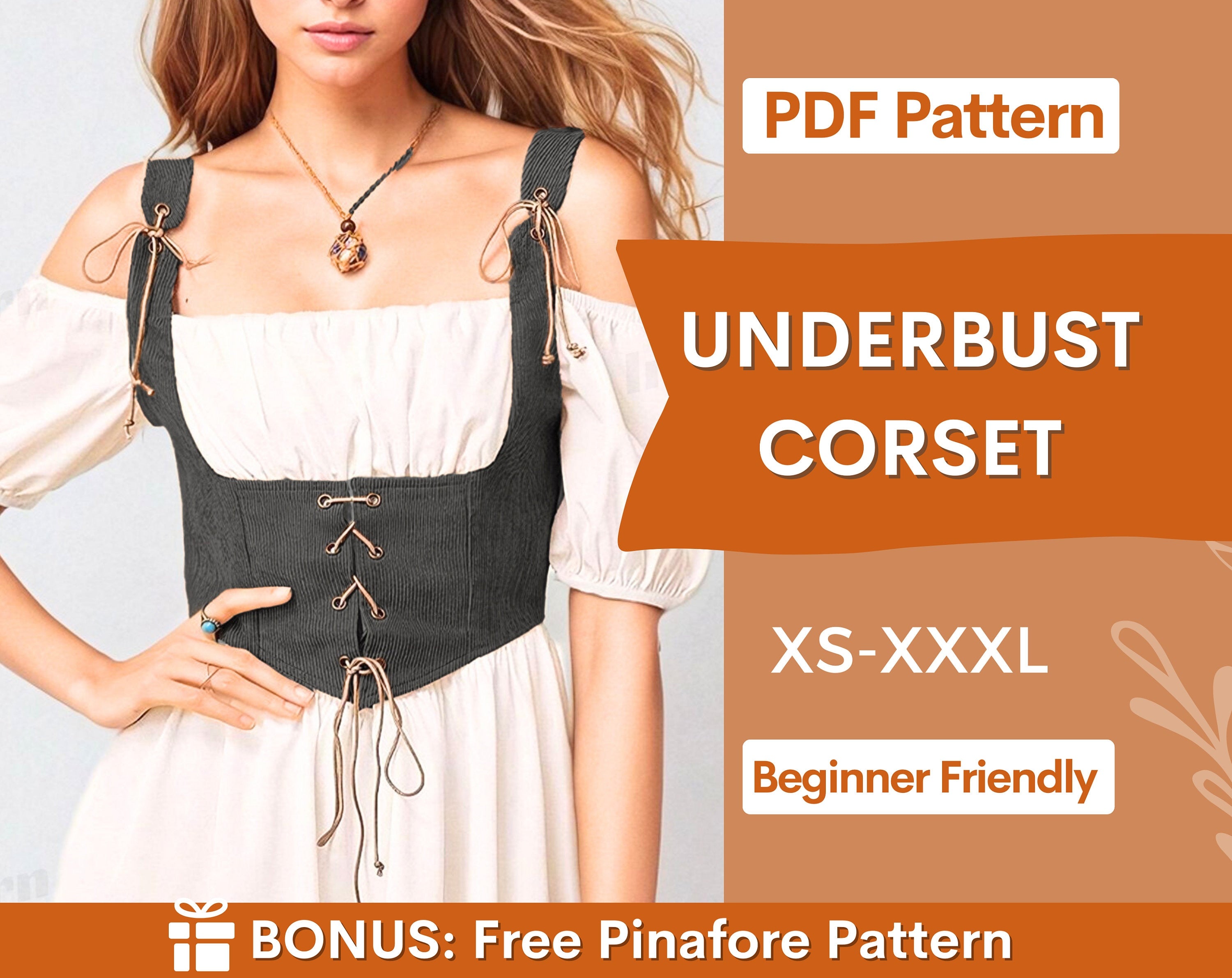 Underbust Corset Sewing Pattern - Elegant Corset Belt Design