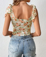 Shoulder tie top at indie pattern in USA