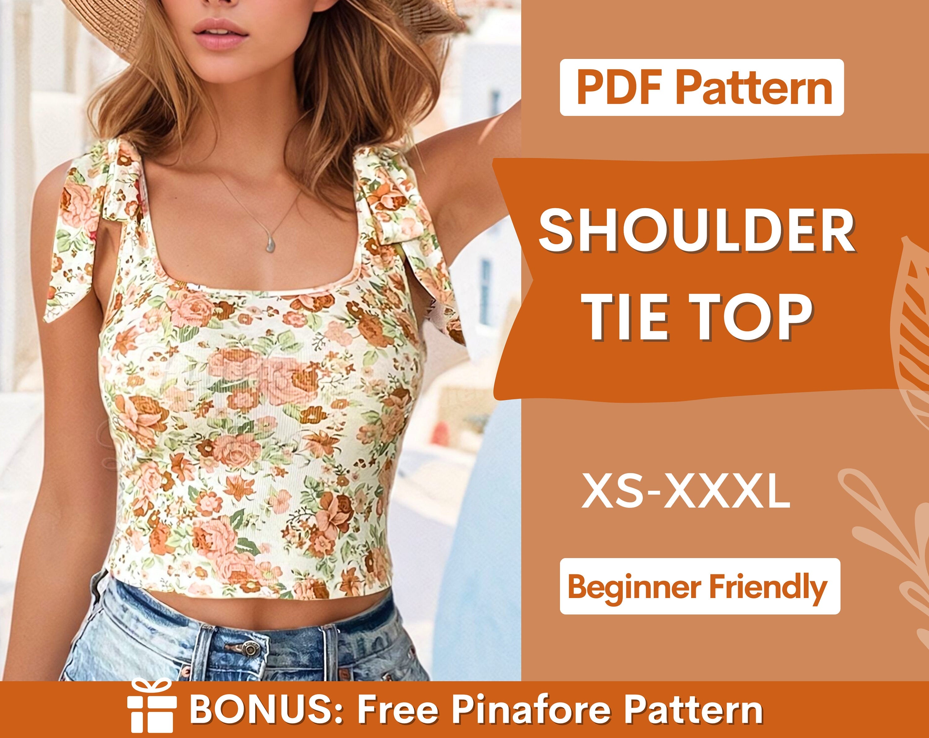 Shoulder tie top at indie pattern in USA