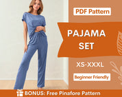 Women’s Pajama Set Sewing Pattern - Sleepwear Design