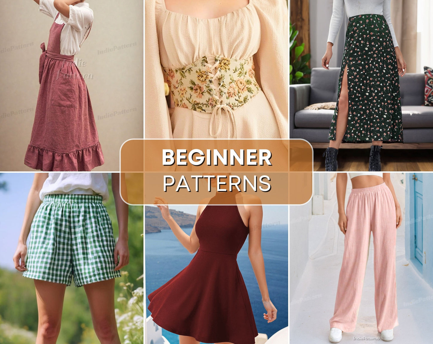 Beginner Women Patterns | Women Sewing patterns | Corset Pattern | Dress Pattern | Top Pattern | Skirt Sewing Pattern | Pants Pattern