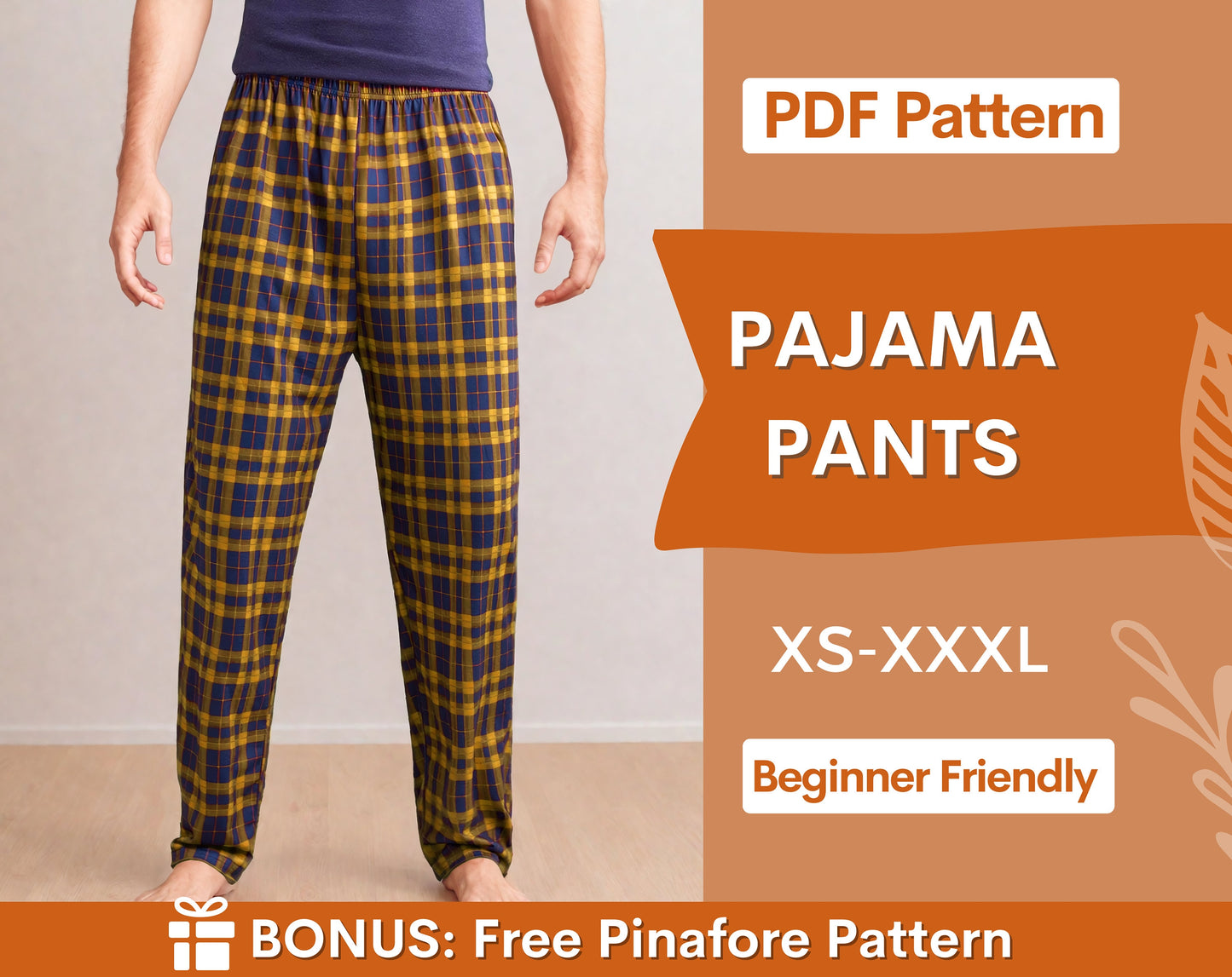 Men Pajama Pants Pattern, Pajama Pattern, PJ Pants pattern,  Lounge Pants Sewing Pattern PDF, Sewing Pattern for Men, Men Sewing Patterns