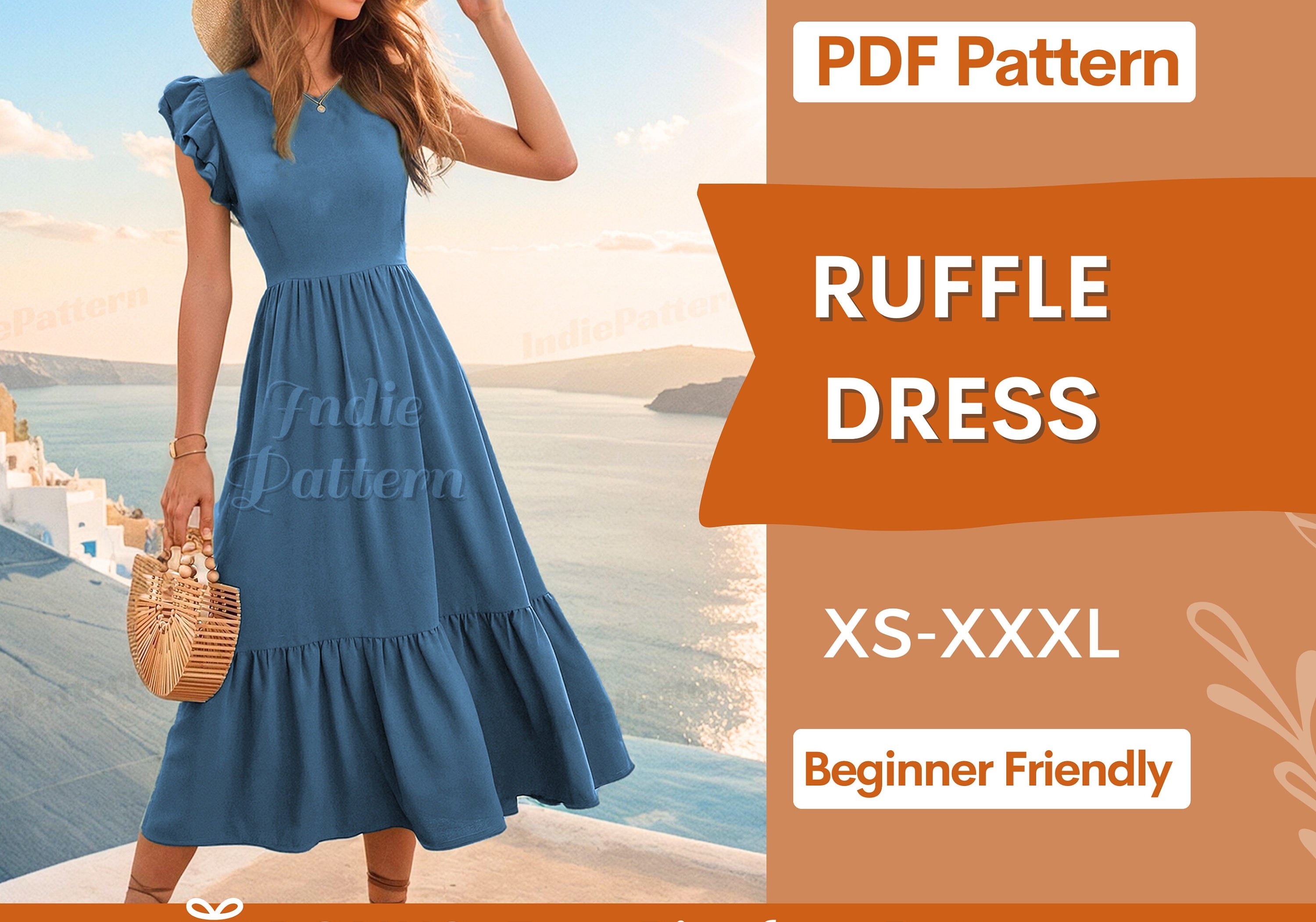 ruffle dress at indie pattern in usa