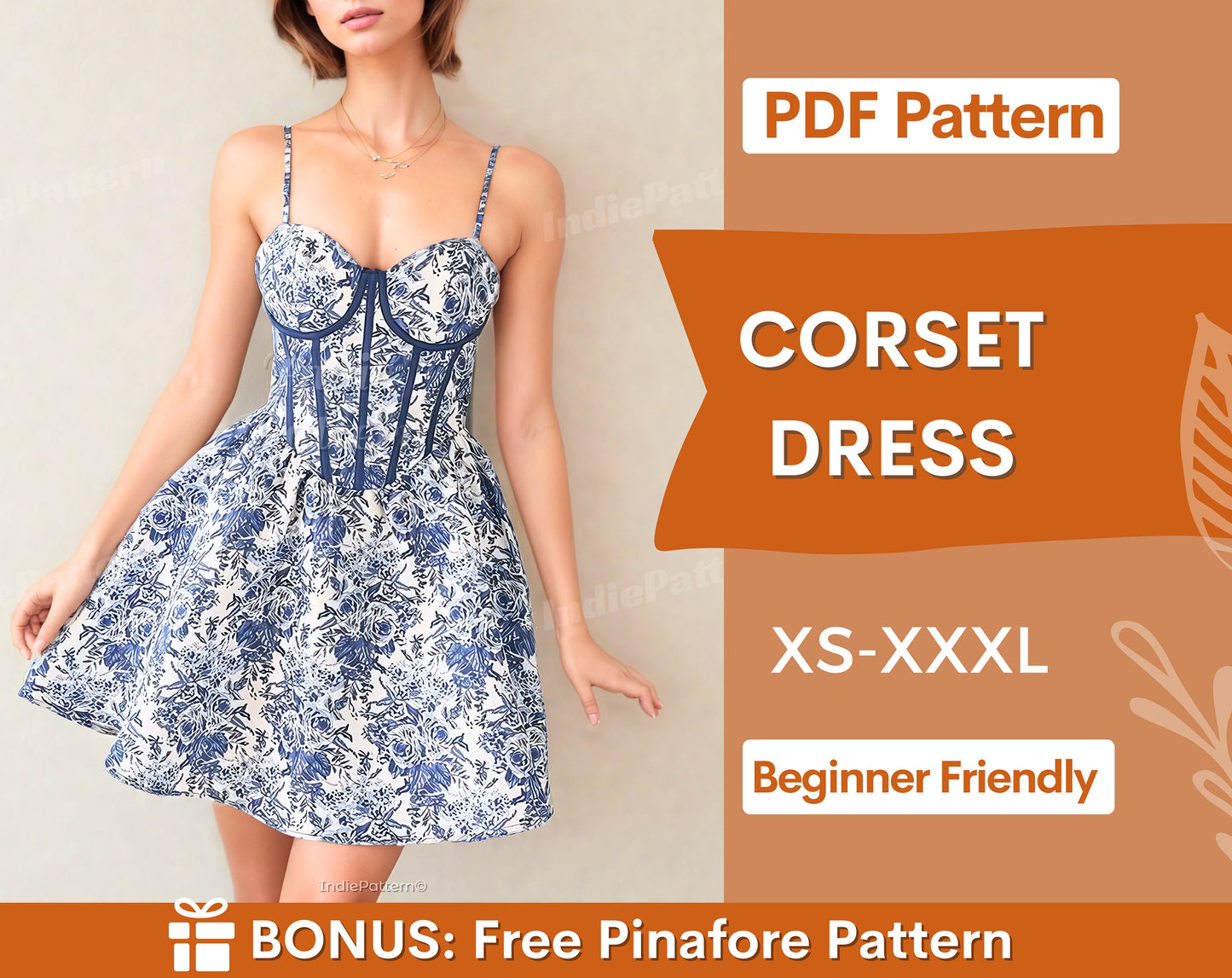 Corset Dress Pattern | Bustier Dress Pattern | Women Pattern | Dress Sewing Pattern for Women | Renaissance Dress | Sewing Pattern