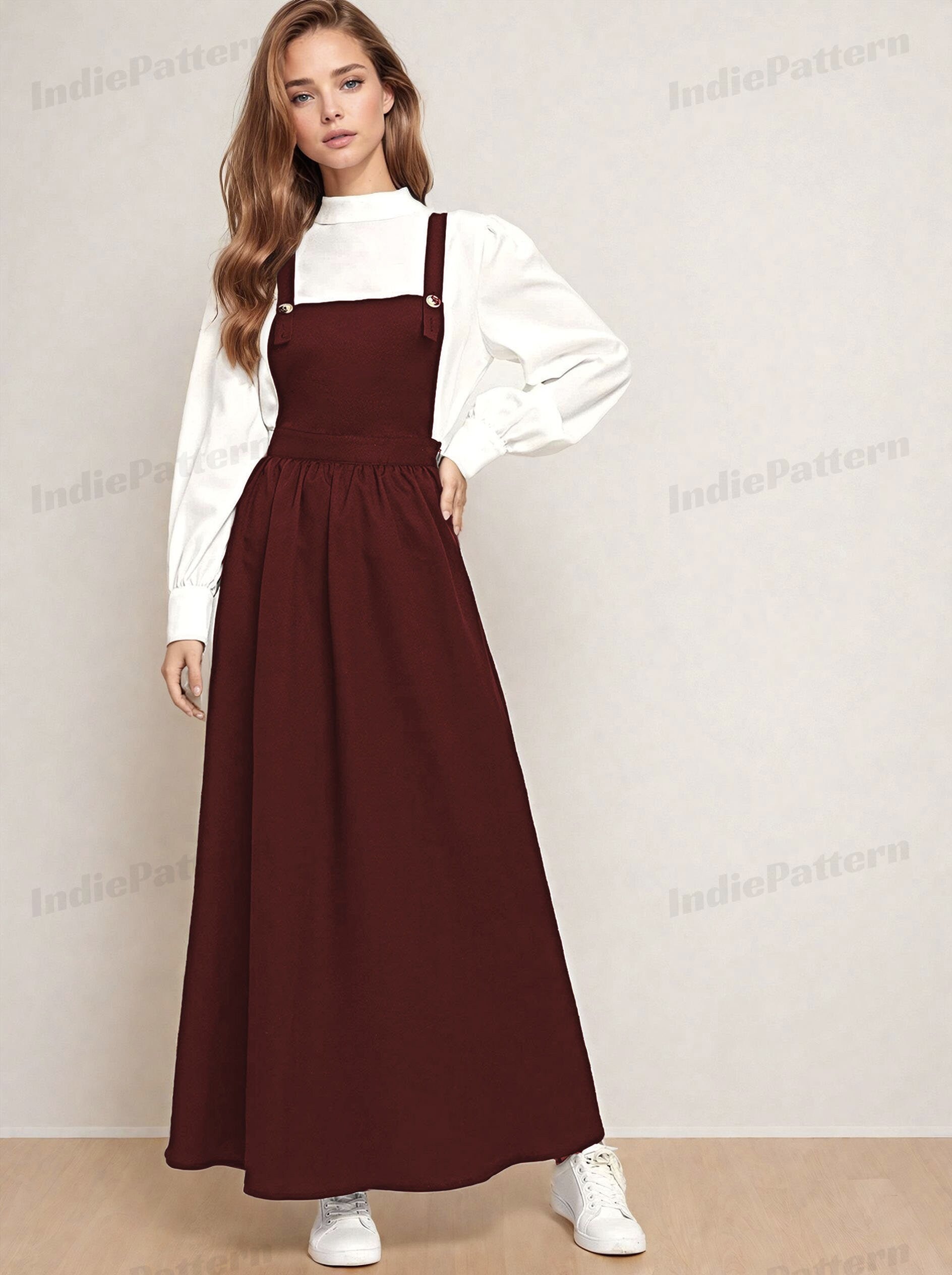 Pinafore Dress Sewing Pattern | Cottage Apron Dress PDF IndiePattern Pinafore Dress Sewing Pattern | Cottage Apron Dress PDF IndiePattern