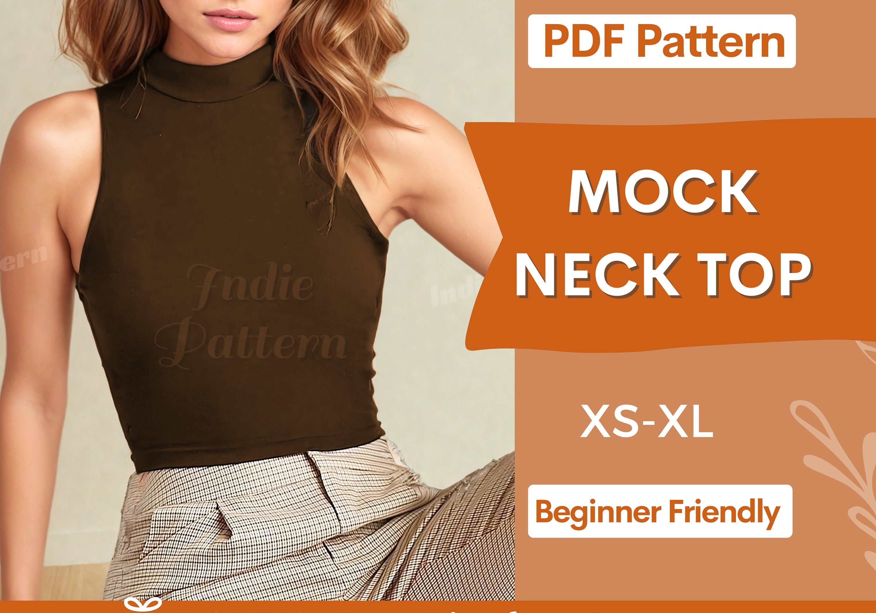 mock neck top at indie pattern in USA