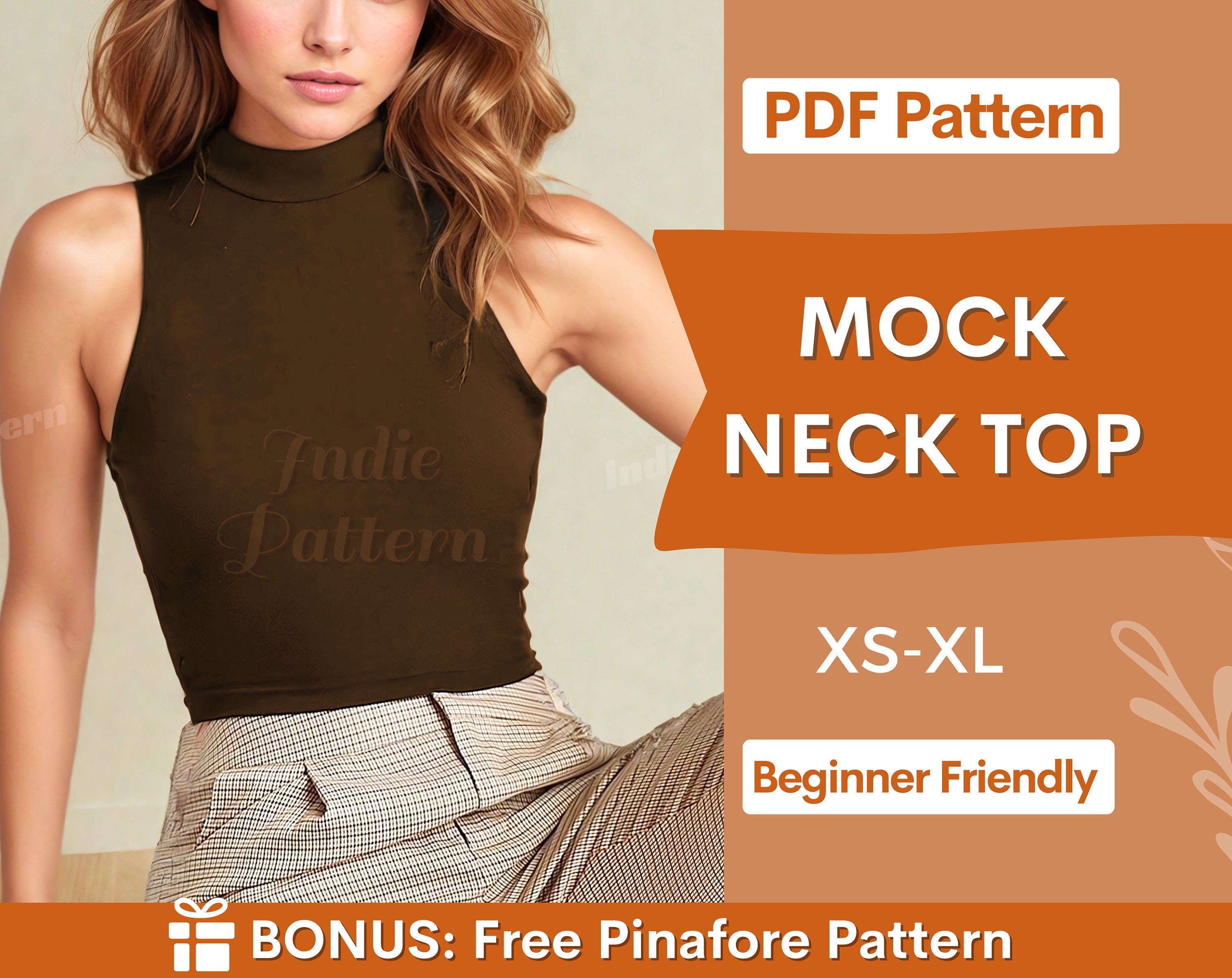 mock neck top at indie pattern in USA